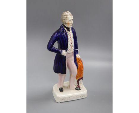 A Staffordshire portrait figure of the Duke of Wellington height 33cm