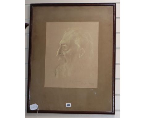 Jacob Kramer (1892-1962) colour chalk, Portrait sketch of Joe Williams, signed and dated 1927, 43 x 34cm