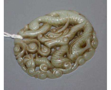 A Chinese jade dragon plaque