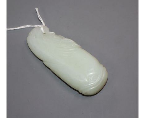 A Chinese white jade carving of corn