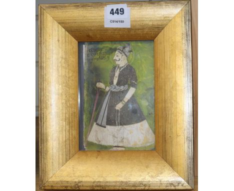 Indian School, gouache on paper, Portrait of a warrior, 17 x 11cm