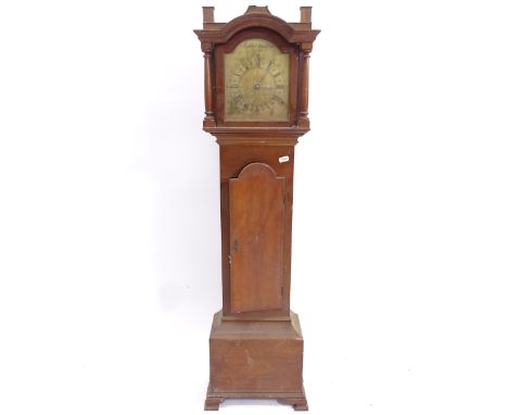 A mahogany Granddaughter longcase clock, by Biddle &amp; Mumford of London, after Calab Leach of Plymouth, brass dial with Ro