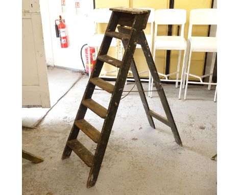 A Vintage painted pine step ladder 
