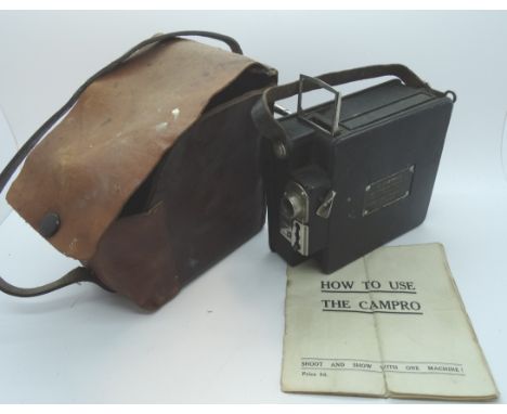 Leather cased Campro cine camera projector  