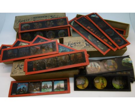 Magic lantern slides - 3 boxes Primus & odds  