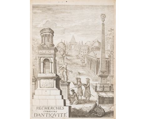 Antiquities.- Spon (Jacob) Recherches curieuses d'antiquité..., first edition, engraved additional pictorial title, title vig