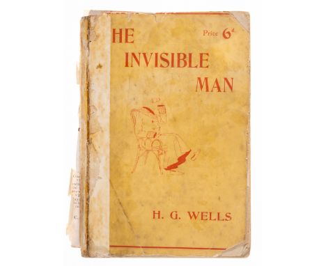 Wells (H.G.) The Invisible Man, "Cheap edition", original wrappers, detached, spine reinforced with cloth strip laid down, st