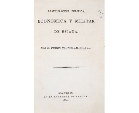 Salazar (Pedro Franco) Restauracion Politica, Economica y Militar de Espa&ntilde;a, first edition, contemporary tree sheep, s