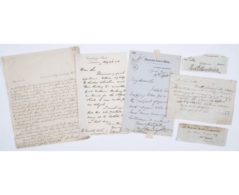 Engineers.- Collection of letters, documents and engineers plans, including: (letters): Sir William Fairbairn (3), Sir John R