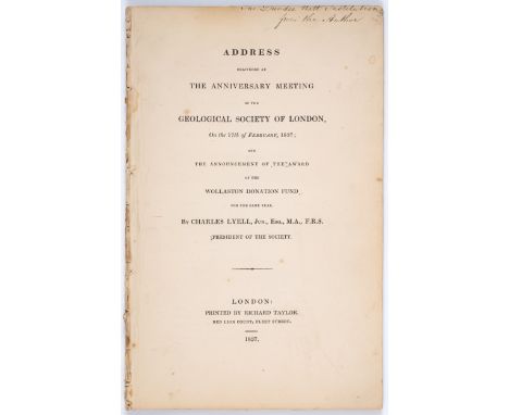 Geology.- Lyell (Charles) Address delivered at the anniversary meeting of the Geological Society of London, on the 17th of Fe