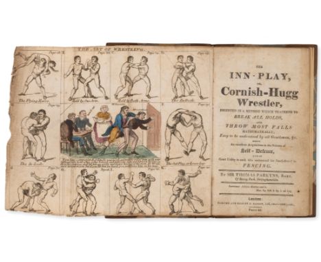 Early Cornish wrestling.- Parkyns, of Bunny Park (Sir Thomas) The Inn-Play, or, Cornish-Hugg Wrestler, folding frontispiece, 