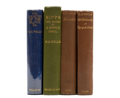 Wells (H.G.) The Country of the Blind and other stories, &nbsp;frontispiece, faint spotting to edges, [1911]; Kipps: the Stor
