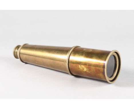 A REPLICA FOLDING BRASS TELESCOPE.