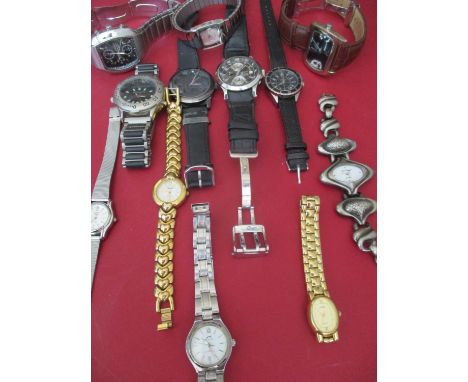 A collection of modern fashion watches to include Casio, Seiko and GuessLocation: Porters 
