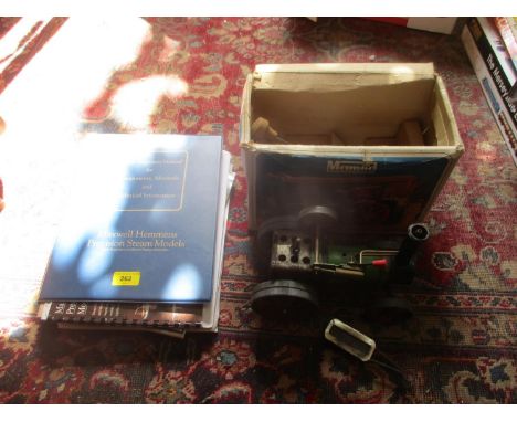 A boxed Mamod steam engine, along with a manual for model engineers for components, materials and technical information 