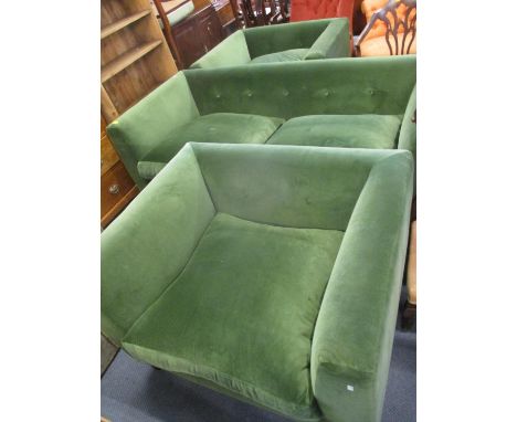 A current Graham and Greene 'Snooze Collection' three seater sofa designed by Jamie Graham in a 'grass green' guarded velvet 