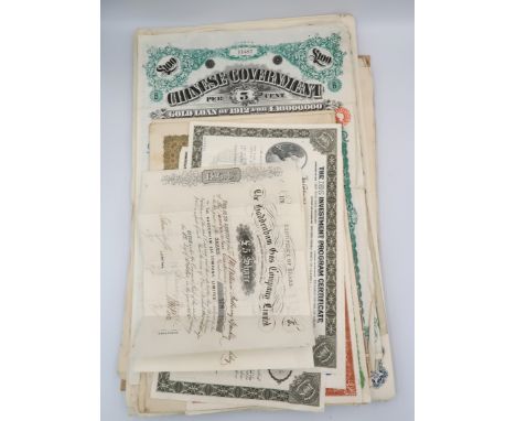 A large quantity of share certificates including two for Haddenham Gas company 
