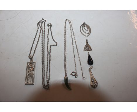 A collection of Sterling silver Celtic style pendants including Kit Heath, approx. 17gms total weight 