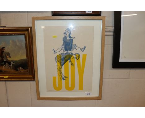 Pencil signed limited edition coloured etching "Joy"