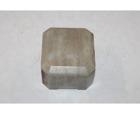 A jade coloured box and cover 