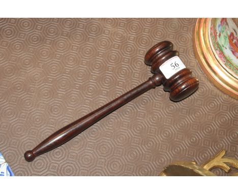 A rosewood auctioneers gavel