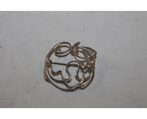 A Hallmarked Sterling Art Nouveau style brooch