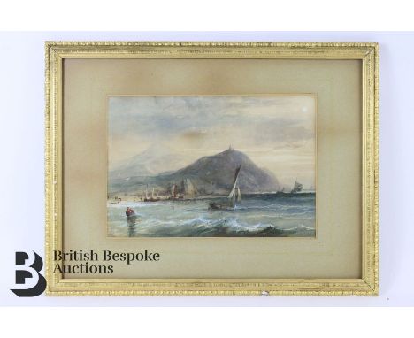 Victorian watercolour seascape, approx 22 x 33 cms.