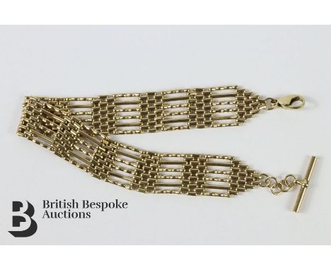9ct gold gate link bracelet, approx 75 cms in length, 11.6 gms.