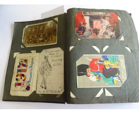 An Original Vintage Album containing Approx. 400 postcards. All from the time of the Great War so very much representative of
