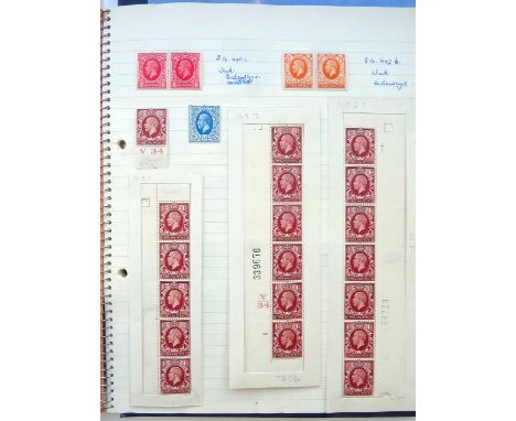 Great Britain Vintage collection of the reigns of the four kings in an old exercise book, mostly mint with controls and cylin