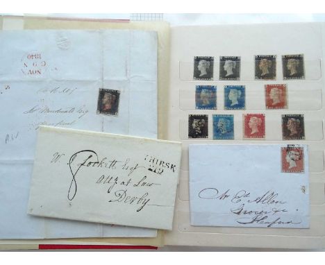 Great Britain Exciting compact collection of about 300 mint and used stamps 1840-1934 in an old stockbook, with an interestin