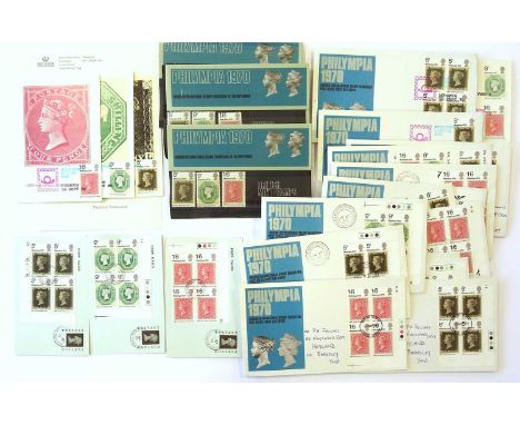 Great Britain Plastic container and carton of neatly packaged and chronologically ordered sets in mint blocks of four, presen