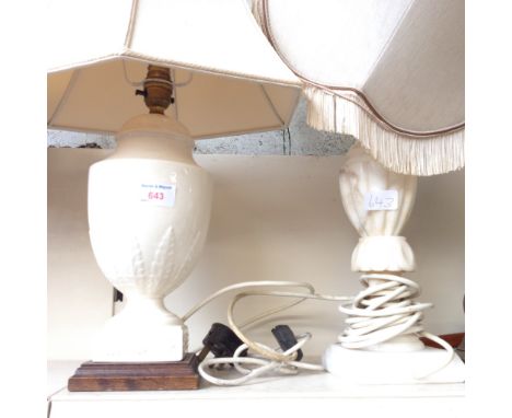 POTTERY LAMP AND ALABASTER LAMP. H58CM    