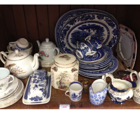 SHELF OF VARIOUS POTTERY