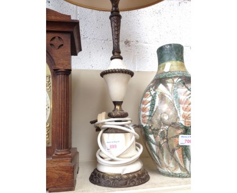 ALABASTER AND BRASS LAMP