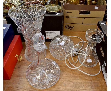 A 20th Century glass decanter; others (4)