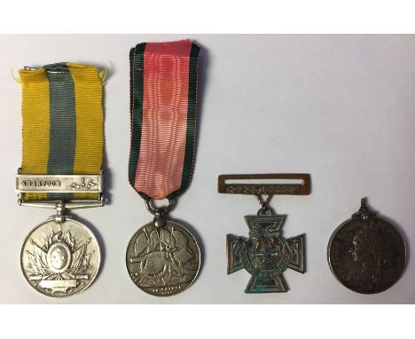 REPRODUCTION &amp; RE-NAMED Medals: A cast copy of the Khedive's Sudan Medal with Khartoum clasp complete with ribbon: A cast