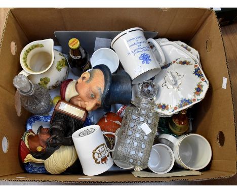 A collection of various ceramics to include Geo Jones Abbey, a pair of Shredded Wheat dishes, commemorative tankards, from 19