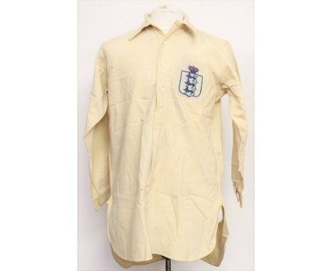 An England home match worn shirt, obtained by Welsh Outside-Left Edward Vizard after the British Championship game against En