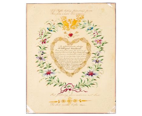 Regency Valentine, addressed to a Miss L. Shafe of White Row, Spitalfields (London), pre-stamp handstruck unpaid twopenny pos