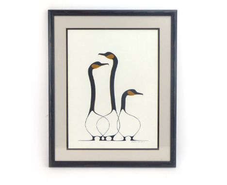 After Benjamin Chee Chee (Kenneth Thomas Benjamin Chee Chee, 1944-1977),'Friends',lithographic print,40 x 30.5 cm CONDITION R