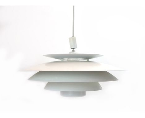 A Top-Lamper 430 white enamelled five-tier ceiling light in the manner of Louis Poulsen CONDITION REPORT: Working order unkno