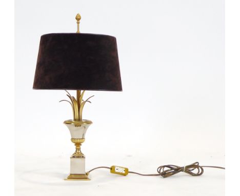 In the manner of Boulanger Reed, a silvered and gilt sculptural table lamp modelled as a palm, h. 55 cm CONDITION REPORT: Re-