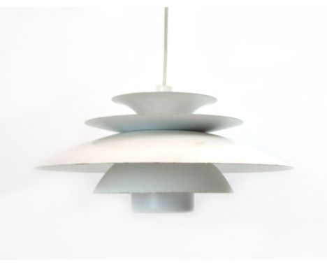 A 1970's white enamelled five-tier ceiling light by Form Light CONDITION REPORT: Working order unknown. Some discolouration a
