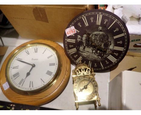 Smiths lantern clock and two others. Not available for in-house P&amp;P 