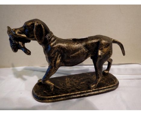 Bronzed cast iron labrador, H: 10 cm. UK P&amp;P Group 1 (£16+VAT for the first lot and £2+VAT for subsequent lots) 