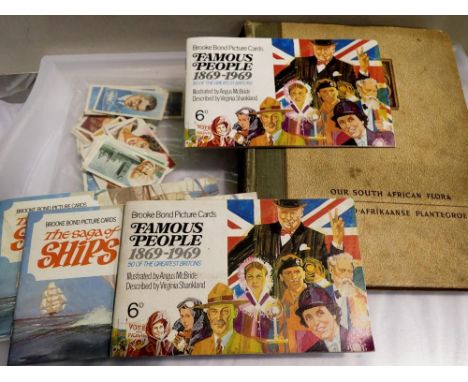 Our South African flora cigarette card album together with Brooke Bond tea cards. UK P&amp;P Group 1 (£16+VAT for the first l