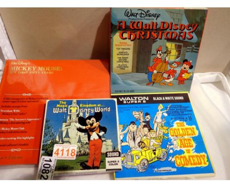 Three Mickey Mouse Super 8 films and another (4). UK P&amp;P Group 1 (£16+VAT for the first lot and £2+VAT for subsequent lot
