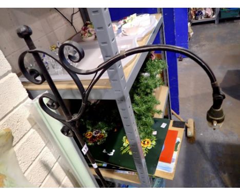 Wrought iron standard lamp. All electrical items in this lot have been PAT tested for safety and have passed. This does not c
