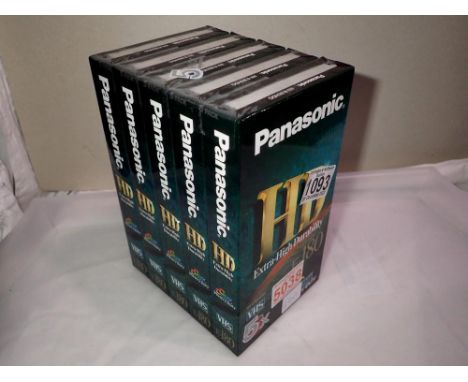 Panasonic E-180 VHS cassettes, sealed in packaging. UK P&amp;P Group 1 (£16+VAT for the first lot and £2+VAT for subsequent l